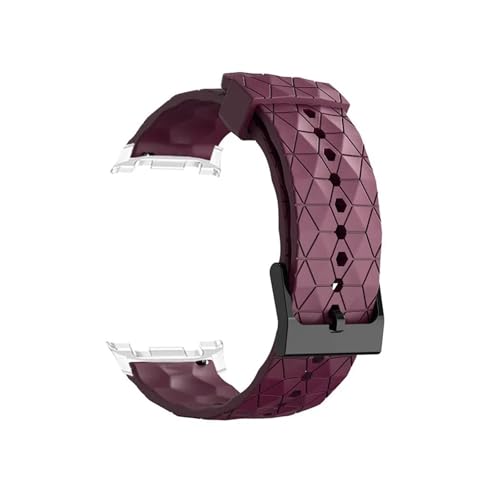 Silikonarmband mit Fußballmuster, passend for Samsung Galaxy Watch 8 Classic(Wine-red,For Watch 8 Classic) von EMAIGlPO