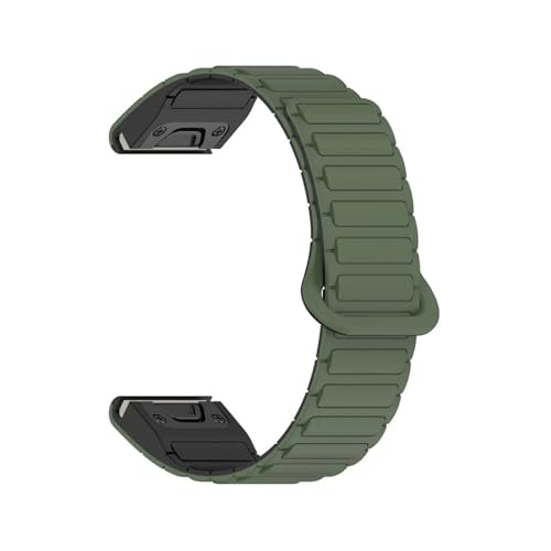 Silikonarmband passend for Garmin Fenix ​​8 7 7X Pro 6X 6 5X Plus Enduro 3 Epix Pro Strap Quickfit 20 22 26mm Armband Gürtel(Dark green black,QuickFit 22mm) von EMAIGlPO