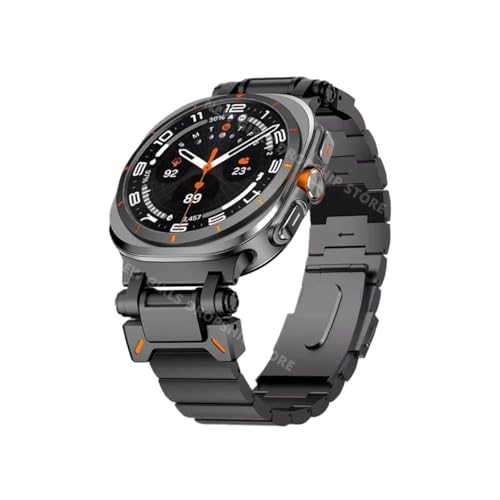 EMAIGlPO Titanarmband Passend Für Samsung Galaxy Watch Ultra 47 Mm, Metallarmband Für Herren, Schwarz, 47 Mm, Titan, Standard, Schwarz, Edelstahlschnalle von EMAIGlPO