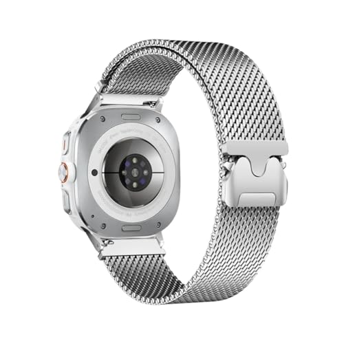 Uhrenarmband aus Edelstahl mit Mailänder Fallschirmschnalle, passend for Samsung Galaxy Watch 8 Ultra 2/Watch8 Classic 46 mm(Silver,For Watch 8 Ultra 2) von EMAIGlPO