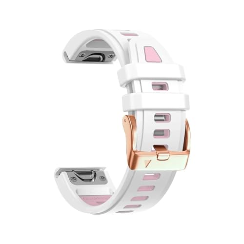 Uhrenarmband passend for Garmin Fenix ​​8 43 mm/Epix Pro 7S 6S Pro/5S Plus, Silikon, 20 mm, Armband(White Pink,For Fenix 5S 5SPlus) von EMAIGlPO