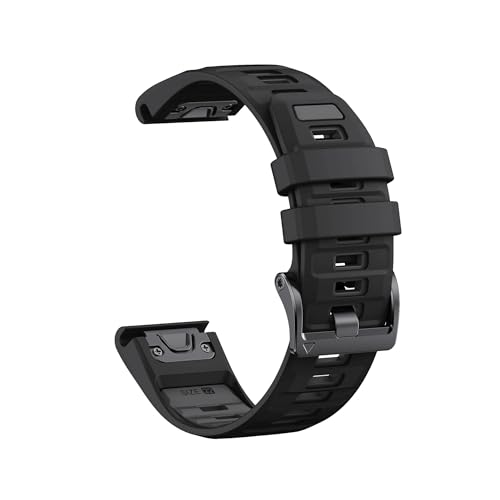 Zweifarbiges Silikonarmband passend for Garmin Fenix ​​E 8 7X 7 6 6X/Epix Pro Gen 2/Tactix Uhrenarmband(Black dark gray,22mm-Fenix 6 6Pro) von EMAIGlPO