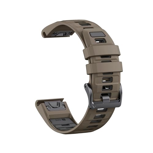 Zweifarbiges Silikonarmband passend for Garmin Fenix ​​E 8 7X 7 6 6X/Epix Pro Gen 2/Tactix Uhrenarmband(Brown ink gray,22mm-Fenix 7 7Pro) von EMAIGlPO