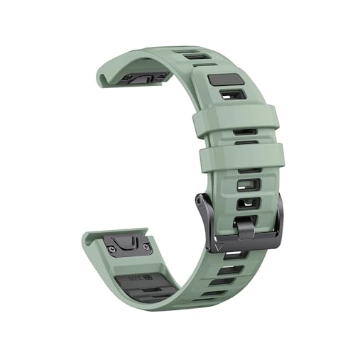 Zweifarbiges Silikonarmband passend for Garmin Fenix ​​E 8 7X 7 6 6X/Epix Pro Gen 2/Tactix Uhrenarmband(Grey green ink gray,26mm-Fenix 7X 7X Pro) von EMAIGlPO