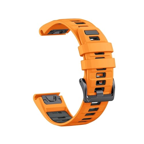 EMAIGlPO Zweifarbiges Silikonarmband passend for Garmin Fenix ​​E 8 7X 7 6 6X/Epix Pro Gen 2/Tactix Uhrenarmband(Orange Ink Gray,22mm-Fenix 7 7Pro) von EMAIGlPO