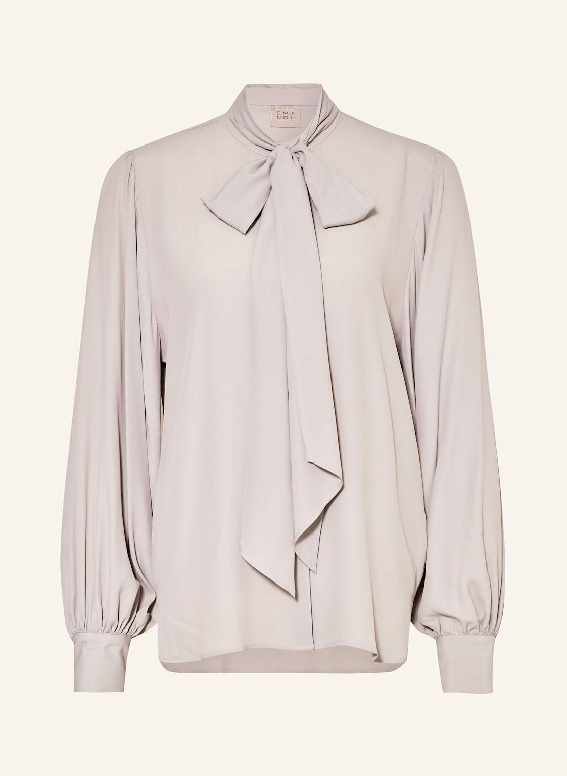 Émanou Bluse Mit Seide Und Abnehmbarer Schluppe grau von ÉMANOU