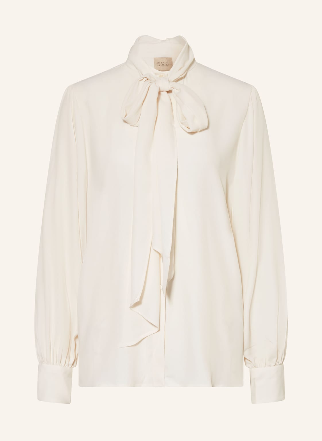 Émanou Bluse Mit Seide Und Abnehmbarer Schluppe weiss von ÉMANOU