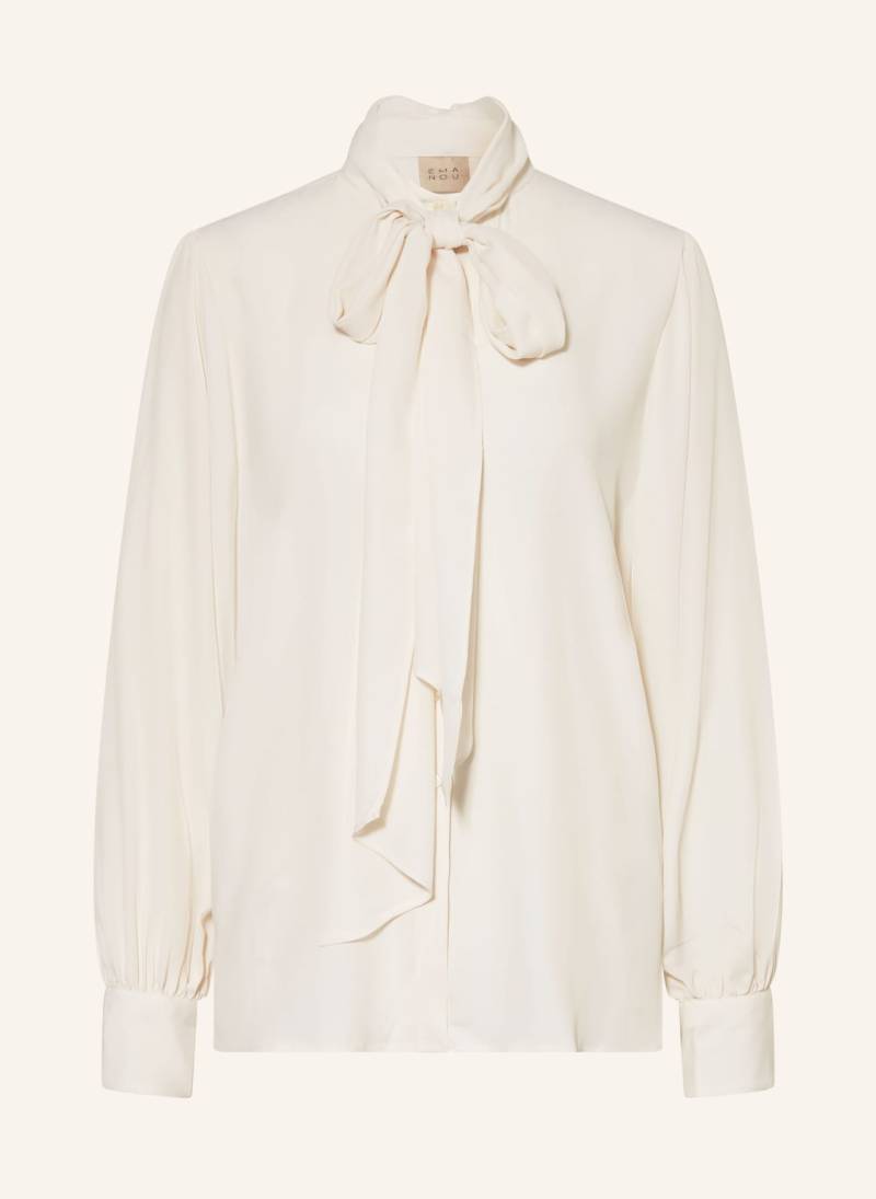 Émanou Bluse Mit Seide Und Abnehmbarer Schluppe weiss von ÉMANOU