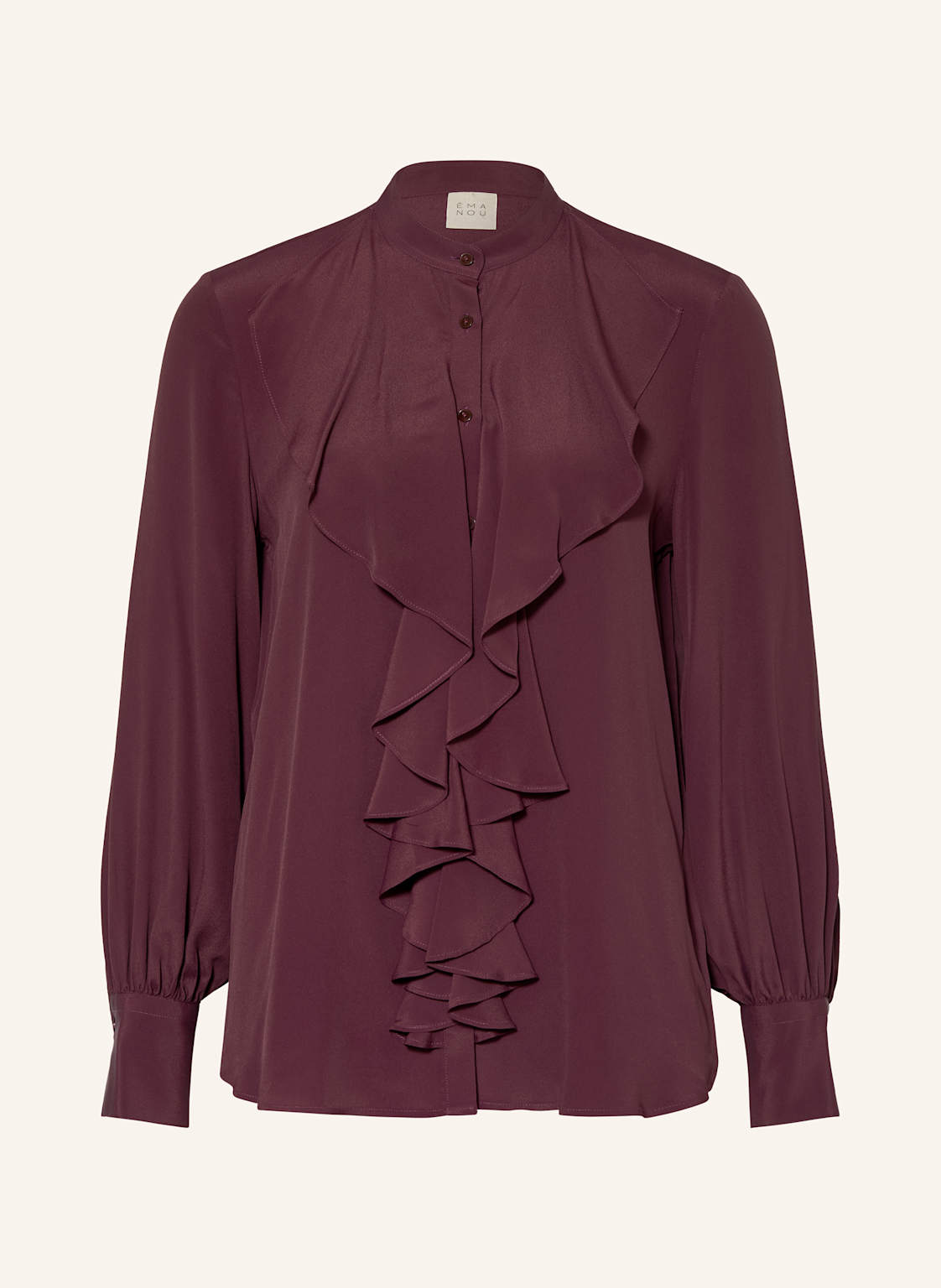 Émanou Bluse Mit Volants Und Seide rot von ÉMANOU