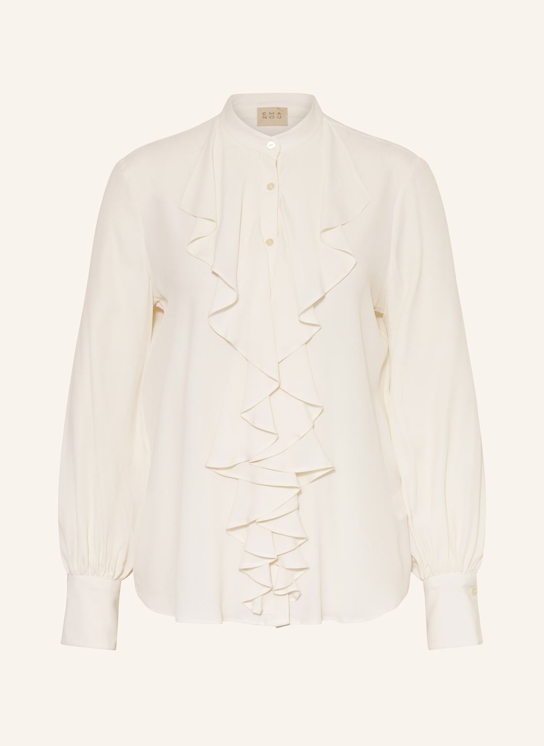 Émanou Bluse Mit Volants Und Seide weiss von ÉMANOU