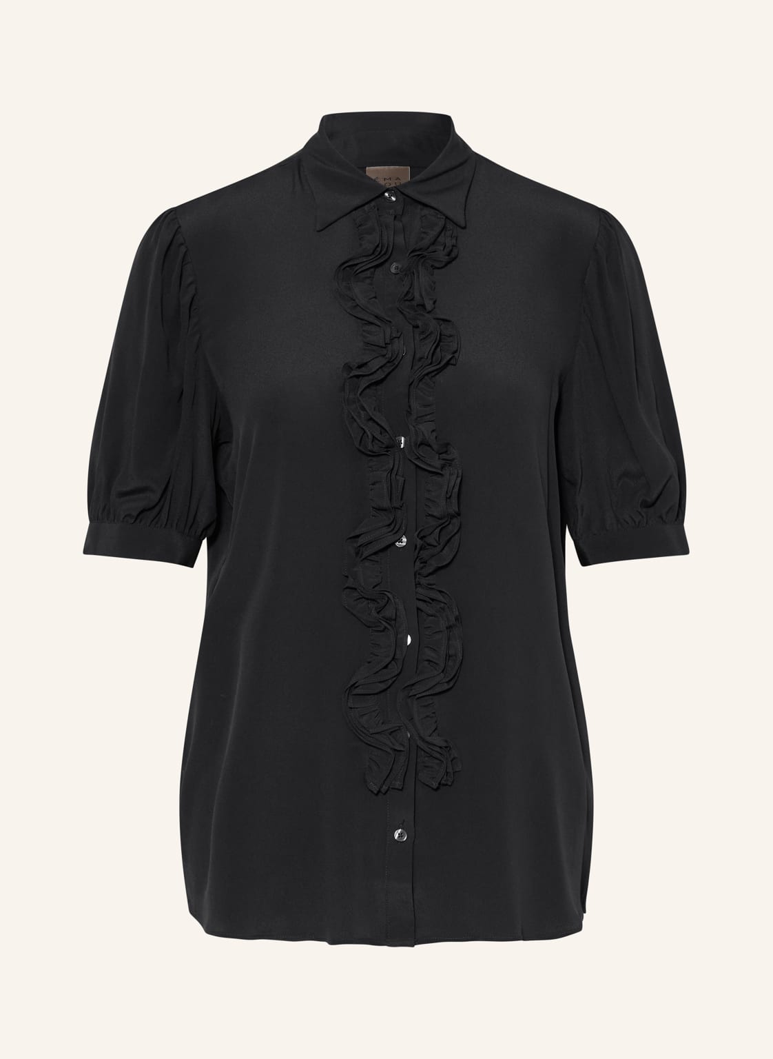 Émanou Hemdbluse Shirley Mit Seide Und Rüschen schwarz von ÉMANOU