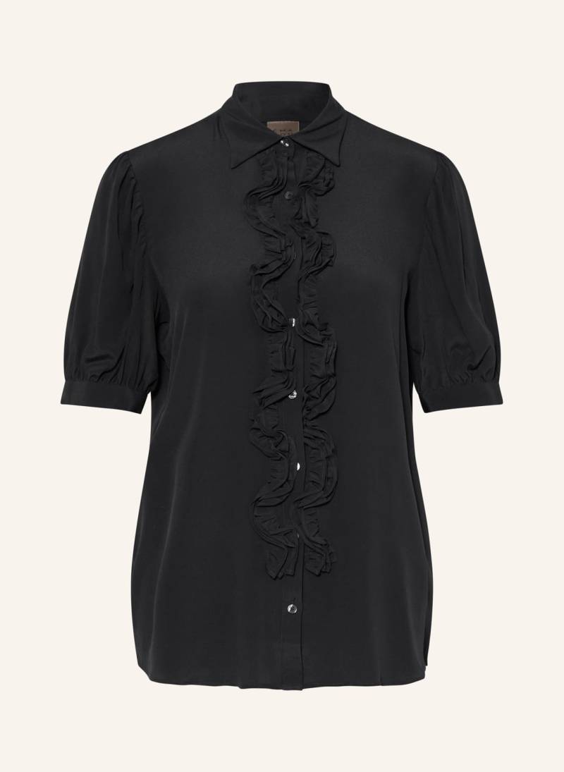 Émanou Hemdbluse Shirley Mit Seide Und Rüschen schwarz von ÉMANOU