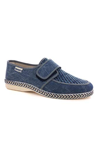 EMANUELA 5225 Herren-Schuh aus Canvas mit Klettverschluss, Blau - blau - Größe: 42 EU von EMANUELA