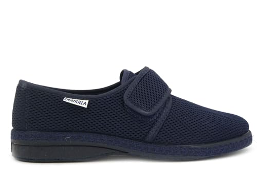 EMANUELA 5254 Herren Hausschuhe aus Stoff mit Zugentlastung waschbar bei 30 Grad, blu, 43 EU von EMANUELA