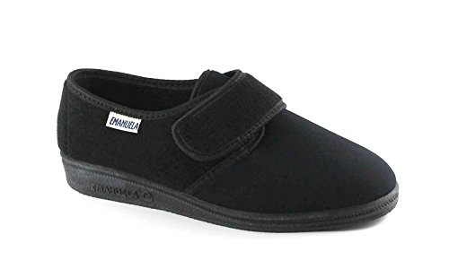 EMANUELA 601 schwarzen Frauen Wolle Pantoffeln reißen 40 von EMANUELA