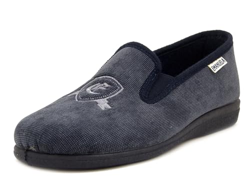 EMANUELA 968 Blau Herren Hausschuhe Maschinenwaschbar bei 30 Grad Keilabsatz 2,5 cm, blau, 41 EU von EMANUELA
