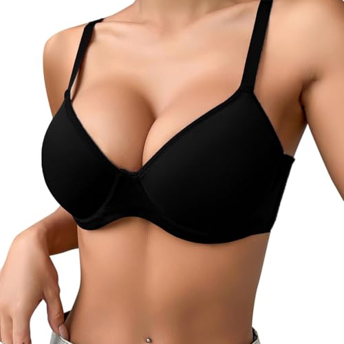 BH Damen mit Bügel Bralette Bequemer Super Push Up BHs Extrem Gepolstert Maximizer Bustier Baumwolle V-Ausschnitt Stillbh Sportbh Fitness Tops Klassische Bhs für Frauen von EMATOP