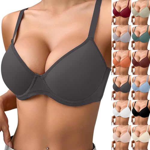 BH Damen mit Bügel Bralette Bequemer Super Push Up BHs Extrem Gepolstert Maximizer Bustier Baumwolle V-Ausschnitt Stillbh Sportbh Fitness Tops Klassische Bhs für Frauen von EMATOP