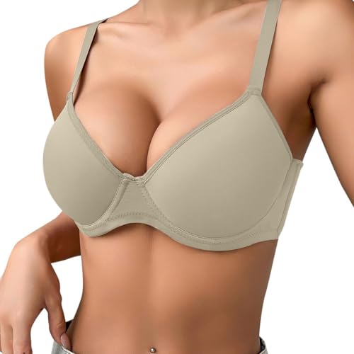 BH Damen mit Bügel Bralette Bequemer Super Push Up BHs Extrem Gepolstert Maximizer Bustier Baumwolle V-Ausschnitt Stillbh Sportbh Fitness Tops Klassische Bhs für Frauen von EMATOP
