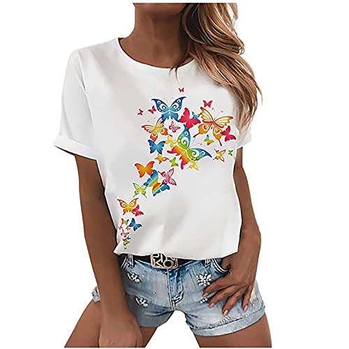 Bluse Damen Elegant ärmellose t-Shirt Crop Tops Shirt Oberteile Frauen Schwarz Kleidung Frau Sommer Shirts Top O-Ausschnitte Tshirt Casual Rundhals Klamotten Teenager Mädchen von EMATOP