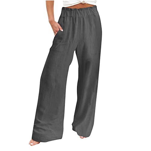 Damen Jogginghose Lange Sporthose Loose Fit Baumwolle Trainingshose,Freizeithosen Streifen Sweathose mit Taschen und Kordelzug von EMATOP