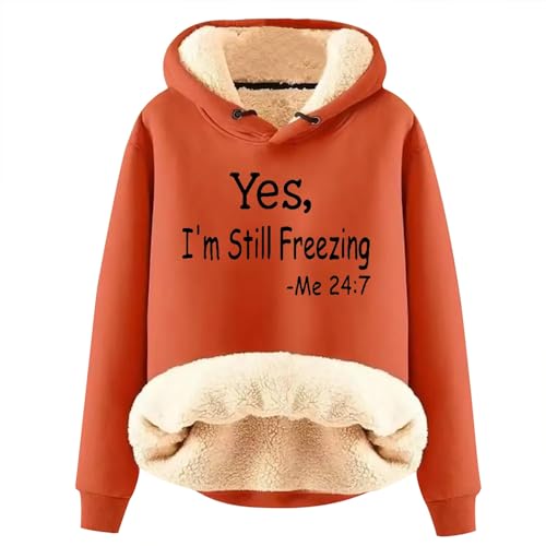 EMATOP Angebot des Tages Heute Teddy Fleece Sweatshirt Damen Warm Kapuzenpullover Casual Langarm Hoodie Baumwolle Vintage Langarmshirt Briefdruck Pullover mit Kapuze Fleecepullover EMATOP Angebot des Tages Heute Teddy Fleece Sweatshirt Damen Warm Kapuzenpullover Casual Langarm Hoodie Baumwolle Vintage Langarmshirt Briefdruck Pullover mit Kapuze Fleecepullover von EMATOP