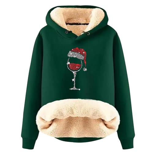 EMATOP Angebot des Tages blitzangebot Weihnachtspullover Damen Lustig Sport Hoodie Warm Gefüttert Sweatshirt mit Kapuze Pullover Winter Langarm Kapuzenpullover Kuschelig Fleecepullover Langarmshirt von EMATOP