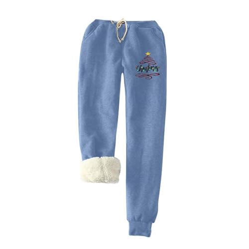 EMATOP Angebote des Tages Heute Sporthose Damen Lang Warme Jogginghose Thermo Fleece Sweathose Lässig Baumwolle Fleecehose Winter Herbst Sport Hosen Sherpa-Innenfutter Laufhose Bequeme Trainingshose von EMATOP