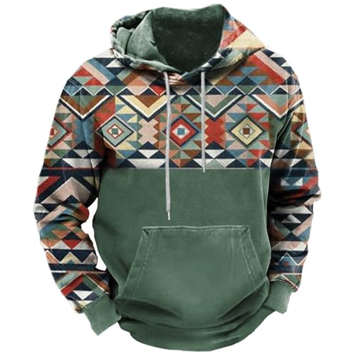 EMATOP Baumwolle Sweatshirt Herren Casual Langarm Kapuzenpullover Sport Vintage Hoodie Mode Farbblock Pullover mit Kapuze Langarmshirt Herbst Winter Fleece Innenseite Pulli Oberteile Sportshirt von EMATOP