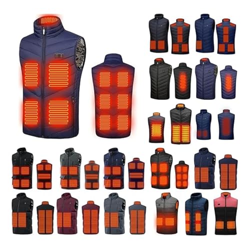 EMATOP Beheizbare Weste Herren Damen Warm Winter Heizweste Elektrisch Heheizte Jacke Leichte Sport Wärmeweste Ärmellose Outdoor Daunenweste Stehkragen Heizjacke Einstellbar Temperatur Steppweste von EMATOP