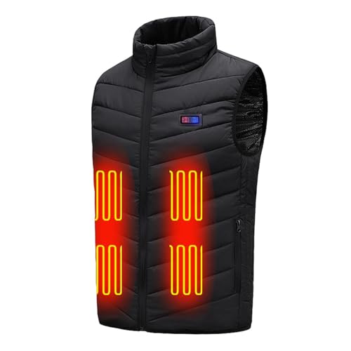 Beheizbare Weste Herren Damen Warm Winter Heizweste Elektrisch Heheizte Jacke Leichte Sport Wärmeweste Ärmellose Outdoor Daunenweste Stehkragen Heizjacke Einstellbar Temperatur Steppweste von EMATOP