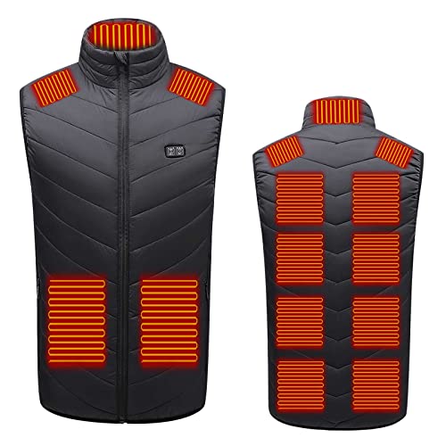 Beheizbare Weste Herren Damen Warm Winter Heizweste Elektrisch Heheizte Jacke Leichte Sport Wärmeweste Ärmellose Outdoor Daunenweste Stehkragen Heizjacke Einstellbar Temperatur Steppweste von EMATOP