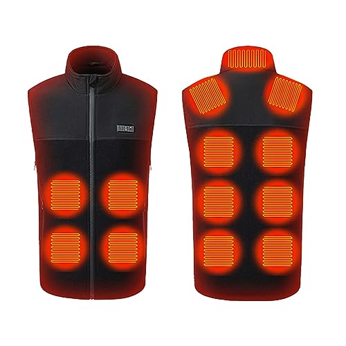 Beheizbare Weste Warm Heizweste für Damen Herren Mode Ärmellos Wärmeweste mit 3 Einstellbar Temperatur Heizjacke 13 Heizzone Heizmantel Winter Stehkragen Wärmejacke Funktionsjacke von EMATOP