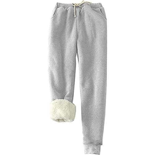 EMATOP Black Friday Angebote 2023 ab wann Jogginghose Damen Warme Fleece Sporthosen Winter Thermo Gefütterte Sweatpants Lang Baumwolle Freizeithose Elastische Taille Laufhose mit Taschen Yogahose von EMATOP