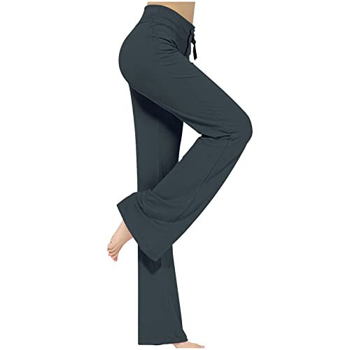 EMATOP Cargo Hosen Damen Lang Elegant Jogginghose Elastisch High Waist Sporthose Einfarbig Casual Sweatpants mit Taschen Jogger Laufhosen Lose Baumwolle Cargohose Yogahose Deals of The Day von EMATOP