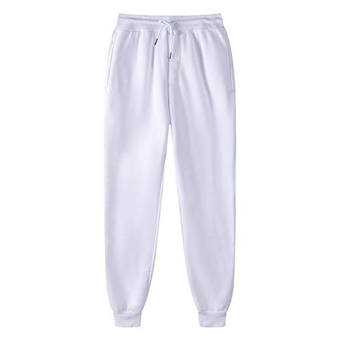 EMATOP Damen Baumwolle Sporthose High Waist Jogginghose Lang Warme Sweathose Casual Einfarbig Trainingshose Leicht Sport Freizeithose mit Taschen Kordelzug Laufhosen Weich Bequem Yogahose von EMATOP