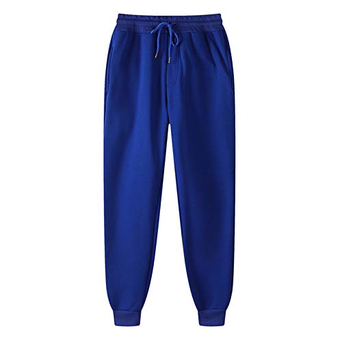 EMATOP Damen Baumwolle Sporthose High Waist Jogginghose Lang Warme Sweathose Casual Einfarbig Trainingshose Leicht Sport Freizeithose mit Taschen Kordelzug Laufhosen Weich Bequem Yogahose von EMATOP