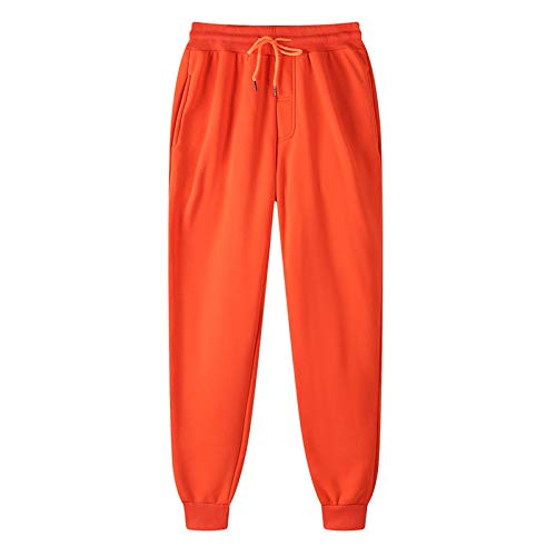 EMATOP Damen Baumwolle Sporthose High Waist Jogginghose Lang Warme Sweathose Casual Einfarbig Trainingshose Leicht Sport Freizeithose mit Taschen Kordelzug Laufhosen Weich Bequem Yogahose von EMATOP