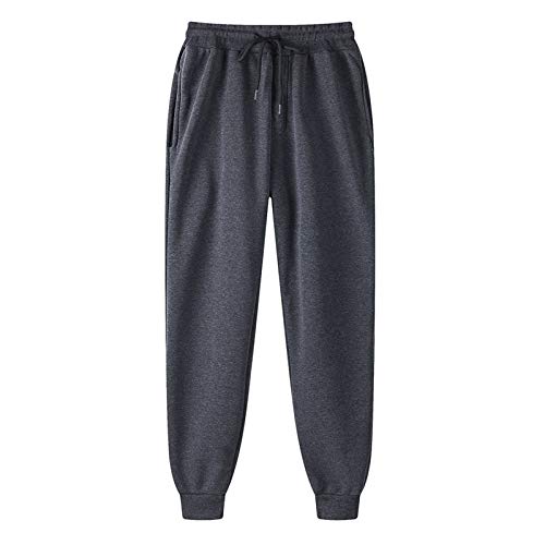 EMATOP Damen Baumwolle Sporthose High Waist Jogginghose Lang Warme Sweathose Casual Einfarbig Trainingshose Leicht Sport Freizeithose mit Taschen Kordelzug Laufhosen Weich Bequem Yogahose von EMATOP