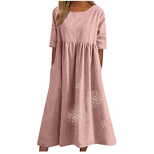 EMATOP Damen Sommer Midikleid Lässig Kurzarm Strandkleid Lange Elegant Sommerkleid Knielang Tunika Kleider Leicht Luftig Shirtkleid mit Taschen Freizeitkleid Hohe Taille A Linie Kleid für Frauen EMATOP Damen Sommer Midikleid Lässig Kurzarm Strandkleid Lange Elegant Sommerkleid Knielang Tunika Kleider Leicht Luftig Shirtkleid mit Taschen Freizeitkleid Hohe Taille A Linie Kleid für Frauen von EMATOP