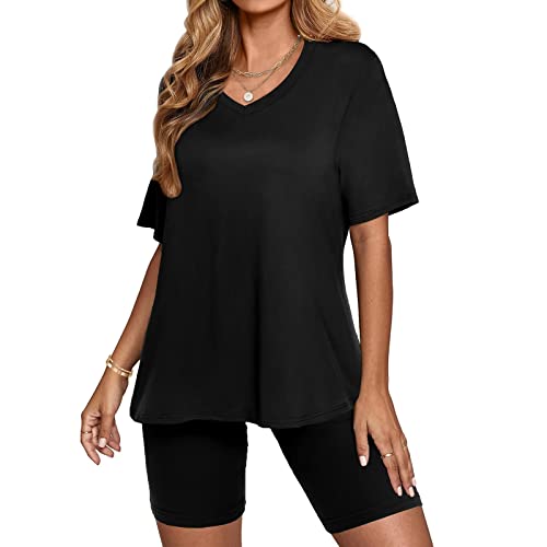 EMATOP Damen Zweiteiler Outfit Sommer Hose und Tank Top 2 Teiler Anzug Casual Einfarbig Hosenanzug Freizeitanzug Set Rundhals Leinenanzug Sportanzug von EMATOP