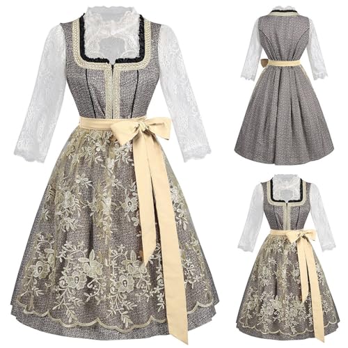 EMATOP Dirndl Damen Elegant Kurz Trachtenkleid Modern Spitze Dirndlkleid Knielang Trachtenkleider Hohe Taille Partykleid Festlich Rockabilly Kleider Trachten Cosplay A Linie Kleid Trachtenrock EMATOP Dirndl Damen Elegant Kurz Trachtenkleid Modern Spitze Dirndlkleid Knielang Trachtenkleider Hohe Taille Partykleid Festlich Rockabilly Kleider Trachten Cosplay A Linie Kleid Trachtenrock von EMATOP