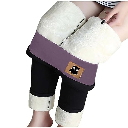 EMATOP Gefütterte Leggings Damen High Waist Stretch Sporthose Lange Baumwolle Jogginghose Warme Thermo Sportleggins Teddy-Innenfleece Yogahose Herbst Winter Slim Fit Thermoleggins für Frauen von EMATOP