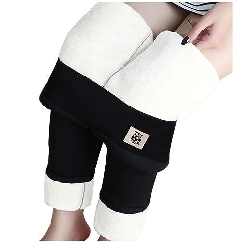 EMATOP High Waist Hose Damen Blickdicht Leggins Warm Gefüttert Sportleggins Baumwolle Thermo Jogginghose Lang Einfarbig Thermoleggings Winter Sport Yogahose Slim Fit Blickdicht Laufhose von EMATOP