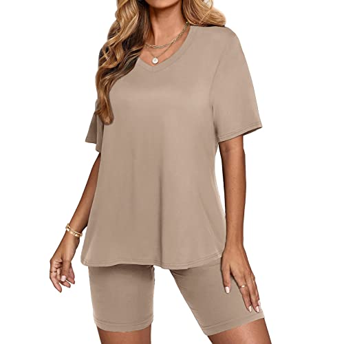 EMATOP Hosenanzug Damen 2 Teilige Outfits Lässige Kurz Hose Sets Leinen Crop Top Weite Caprihose Trainingsanzüge mit Taschen 2023 Sommer Leinenhose Festlich Sportlich Hosenanzug Streetwear von EMATOP