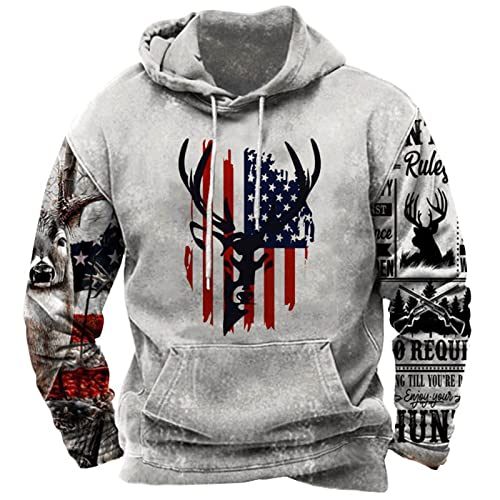 EMATOP Kapuzenpullover Herren Fleece Gefüttert Hoodie Casual Langarm Sweatshirt mit Kapuze Pullover Vintage Sport Langarmshirt Mode Ethnischer Druck Kapuzenpulli Oberteile für Männer Tops von EMATOP