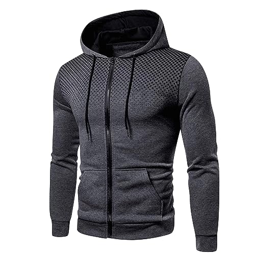 EMATOP Kapuzenpullover Herren Sport Langarm Sweatshirt mit Kapuze Pullover Casual Lose Hoodie Jacke Einfarbig Baumwolle Sweatjacke Weich Bequem Kapuzenjacke Herbst Winter Basic Sportjacke von EMATOP