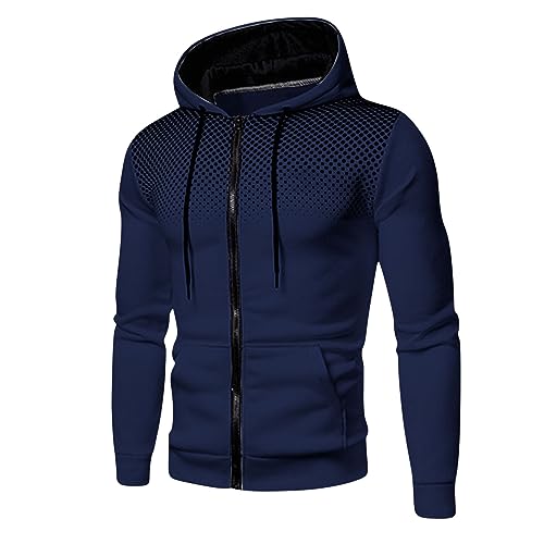 EMATOP Kapuzenpullover Herren Sport Langarm Sweatshirt mit Kapuze Pullover Casual Lose Hoodie Jacke Einfarbig Baumwolle Sweatjacke Weich Bequem Kapuzenjacke Herbst Winter Basic Sportjacke von EMATOP