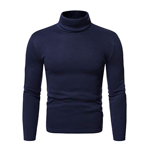 EMATOP Rollkragenpullover Herren Baumwolle Langarm Pullover Elastisch Einfarbig Sweatshirt Basic Baumwolle Rollkragenshirt Regular Fit Langarmshirts Rollkragen Unterehemd Angebot des Tages Heute von EMATOP