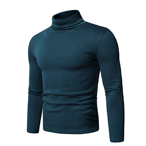 Rollkragenpullover Herren Baumwolle Langarm Tshirt Casual Einfarbig Rollkragen Pullover Elastisch Sport Sweatshirt Regular Fit Rollkragenshirt Winter Bequemes Langarmshirt Pulli Oberteile von EMATOP